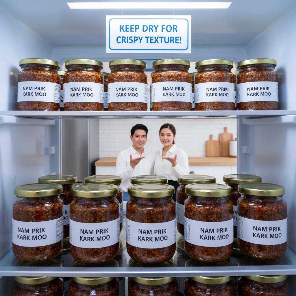 วิธีการเก็บรักษาน้ำพริกกากหมู