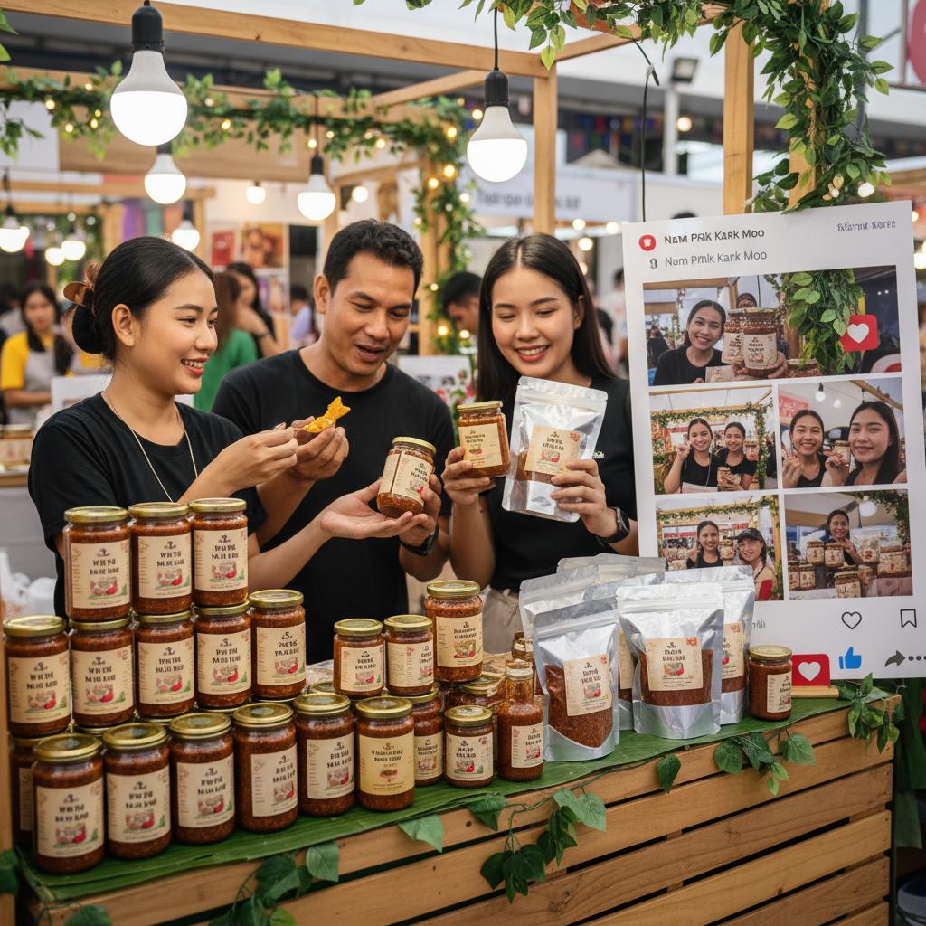 การทำตลาดน้ำพริกกากหมู